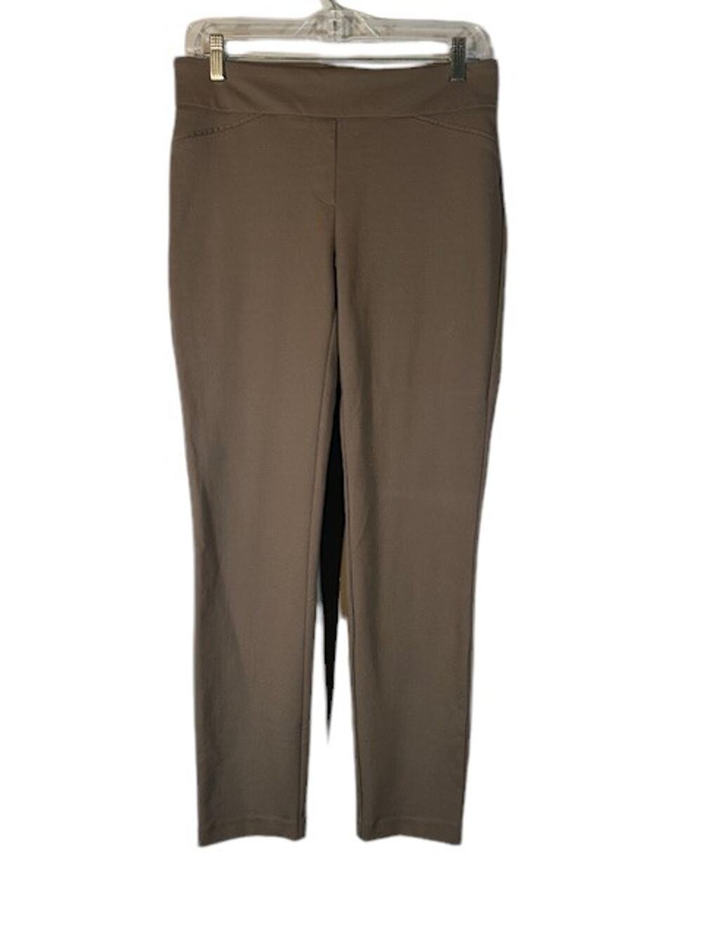 Dalia Brown Stretch Classic Pull On Dress Pants Women Sz M